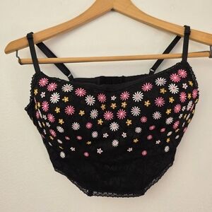 Victoria's Secret PINK Lace Floral Lightly Lined Corset Top - Medium